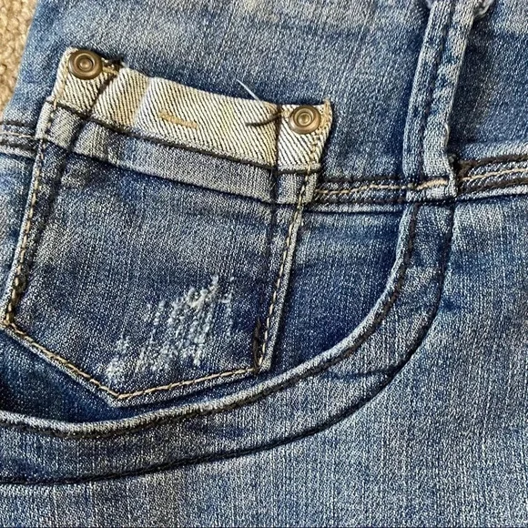 Women’s Jean Mini Skirt Button-fly studded Vintage - Picture 6 of 9